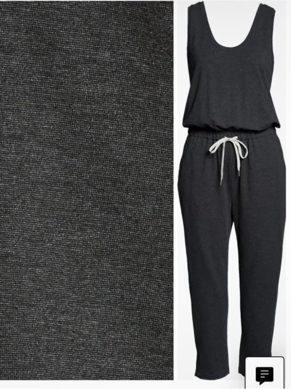 Zella Gwen Sleeveless Knit Drawstring Jumpsuit In Grey Dark Heather - Picture 4 of 9